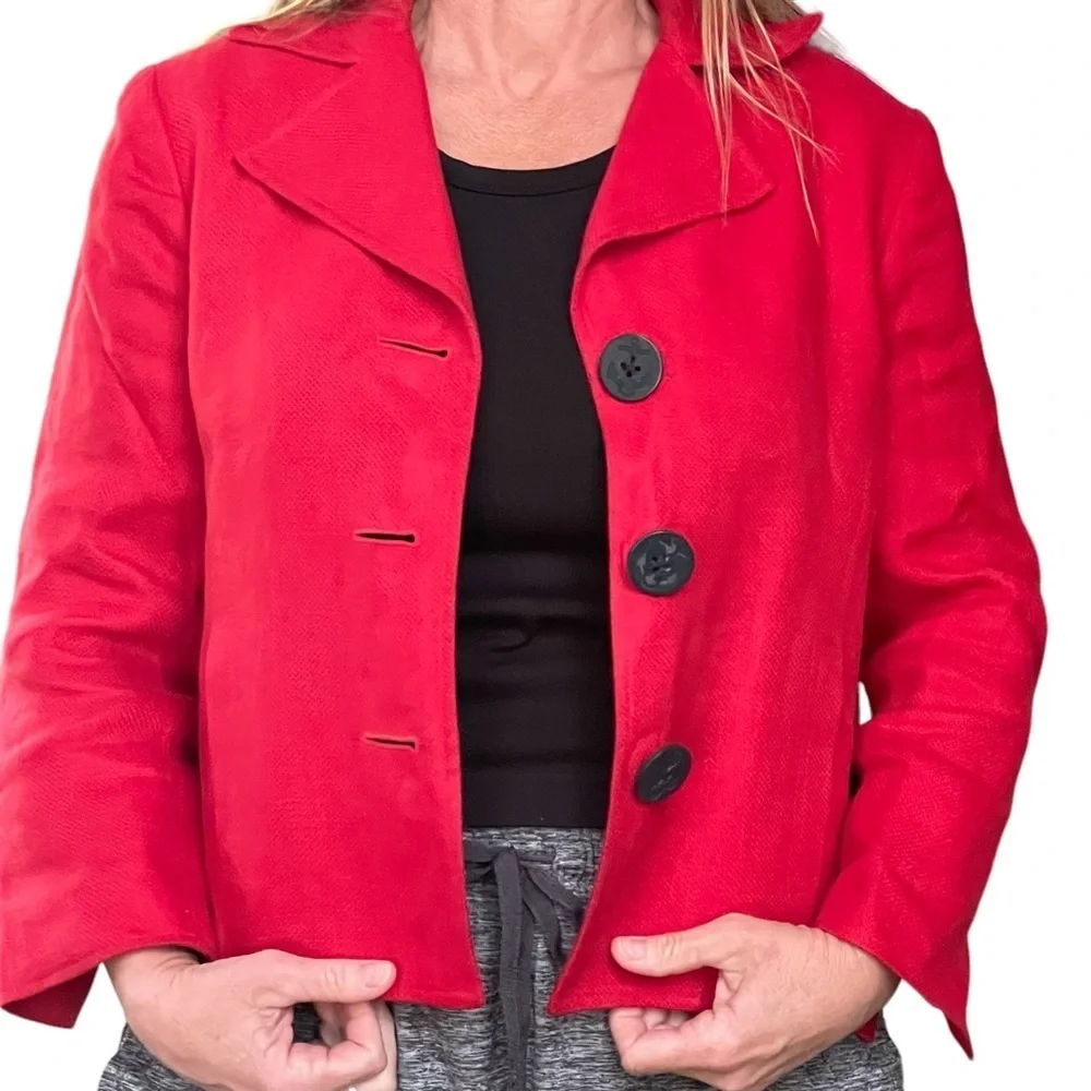 🔥❤️Ralph Lauren nautical inspired red blazer size 4. Beautiful linen, classic!